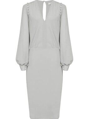 REISS Ruth Button Detail V Neck Dress Sz. 6